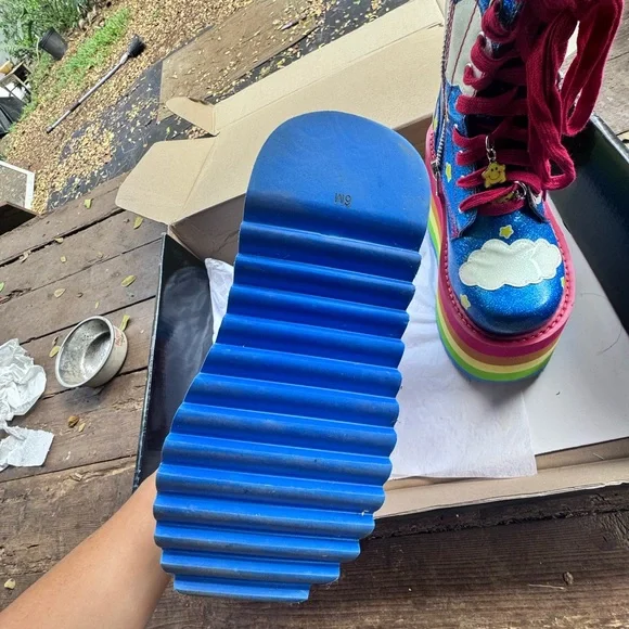 Dolls kill Care Bears Platform Boots with Rainbow Soles - Picture 5 of 5